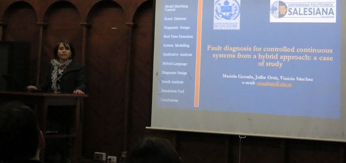 Doctora Mariela Cerrada en la presentación de su artículo.