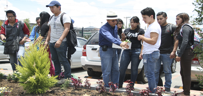 Estudiantes de la Carrera de Ing. Ambiental siembran varias especies de hortalizas con el Dr. Fredi Portilla, docente de la UPS.