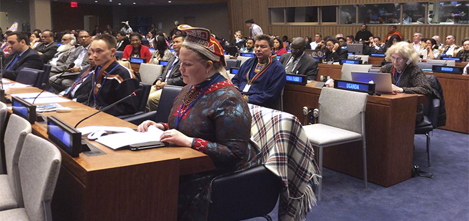 Participantes en la Presentación del Anuario Indígena 2016 en la Sede las naciones Unidas de New York