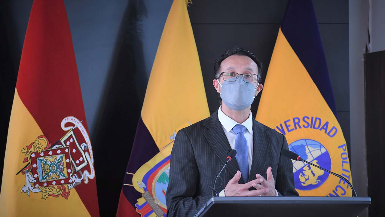 Fernando Pesántez, Vicerrector General de la UPS durante la inauguración de las Jornadas