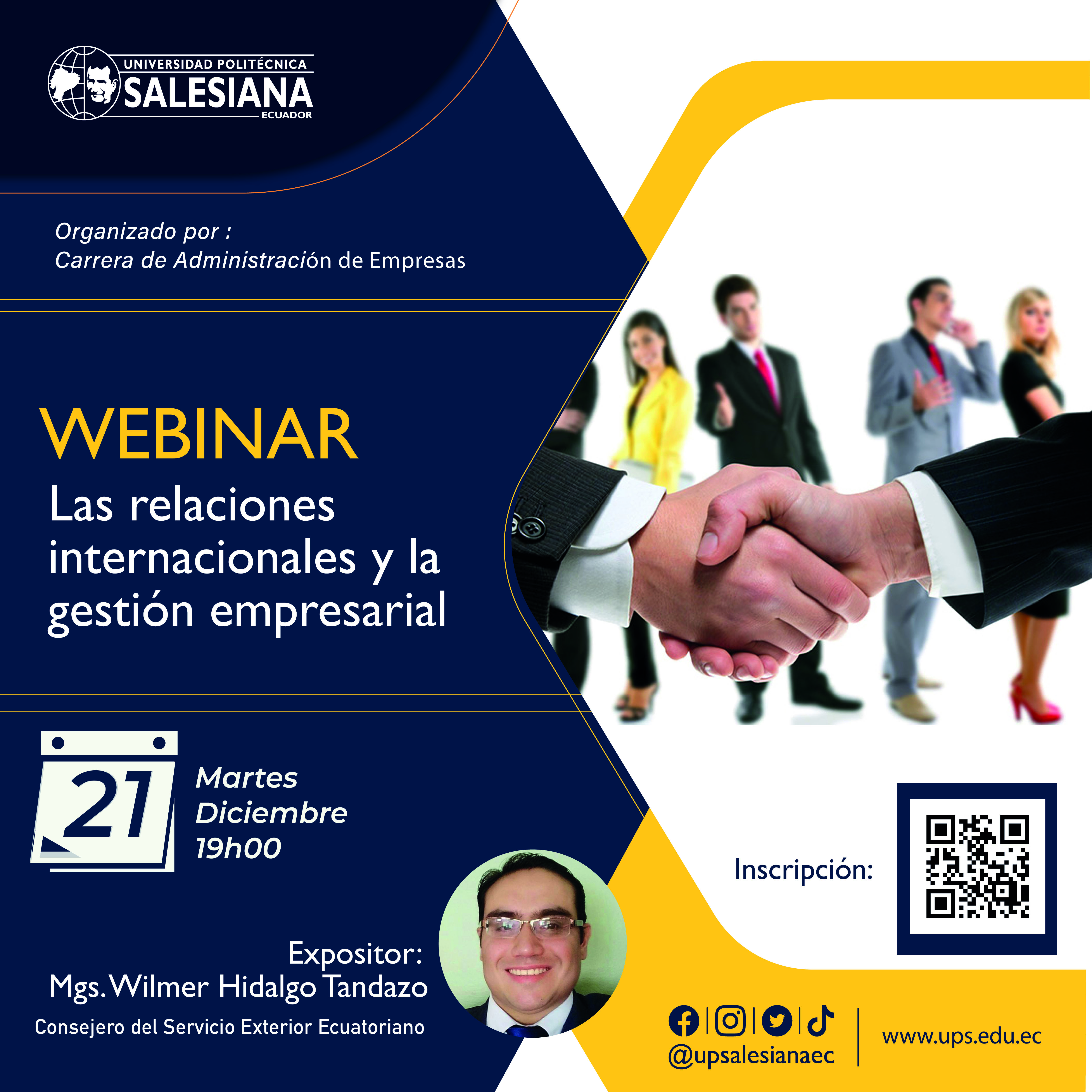 Webinar: Las relaciones internacionales y la gestión empresarial - UPS