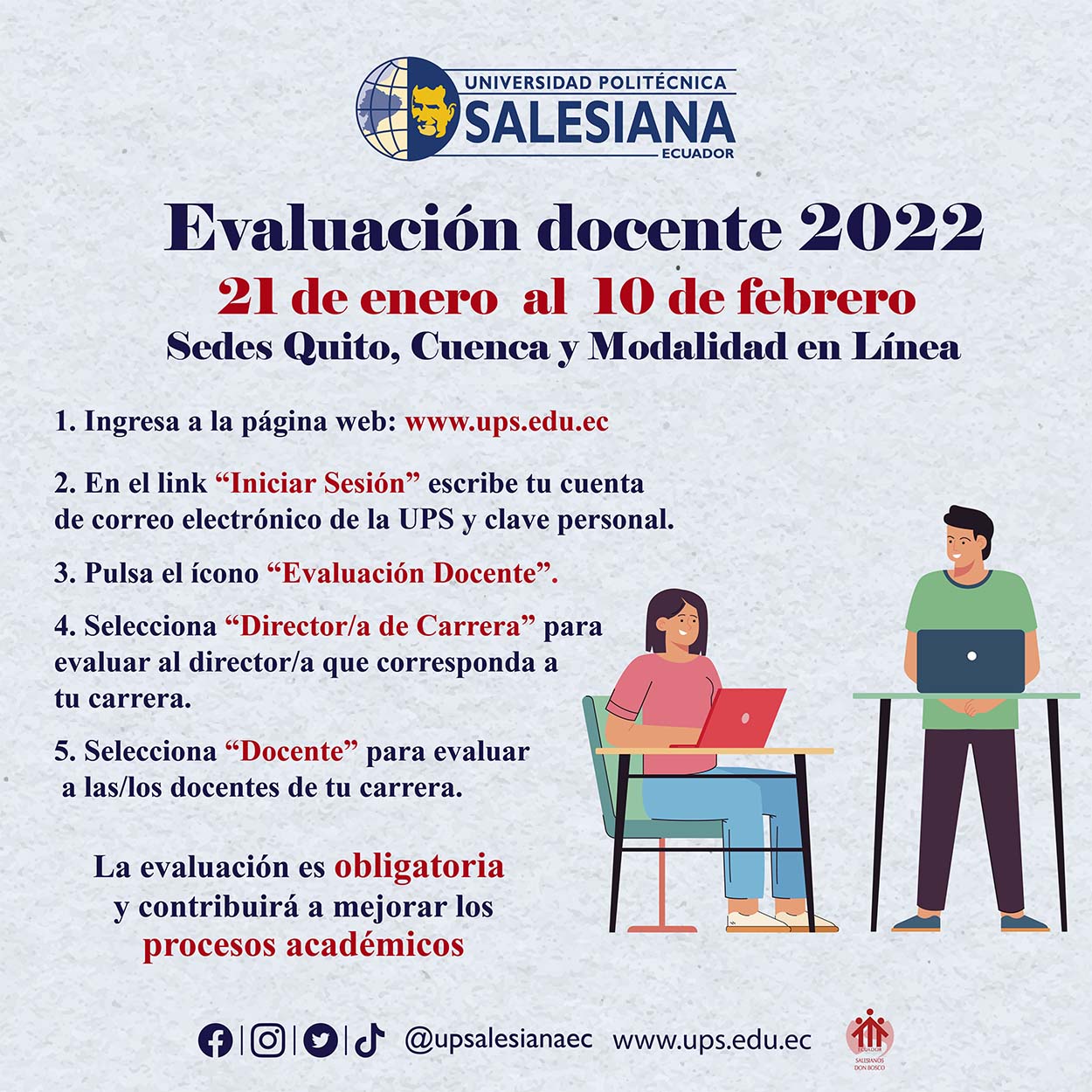 Afiche promocional del la Evaluación Docente 2022