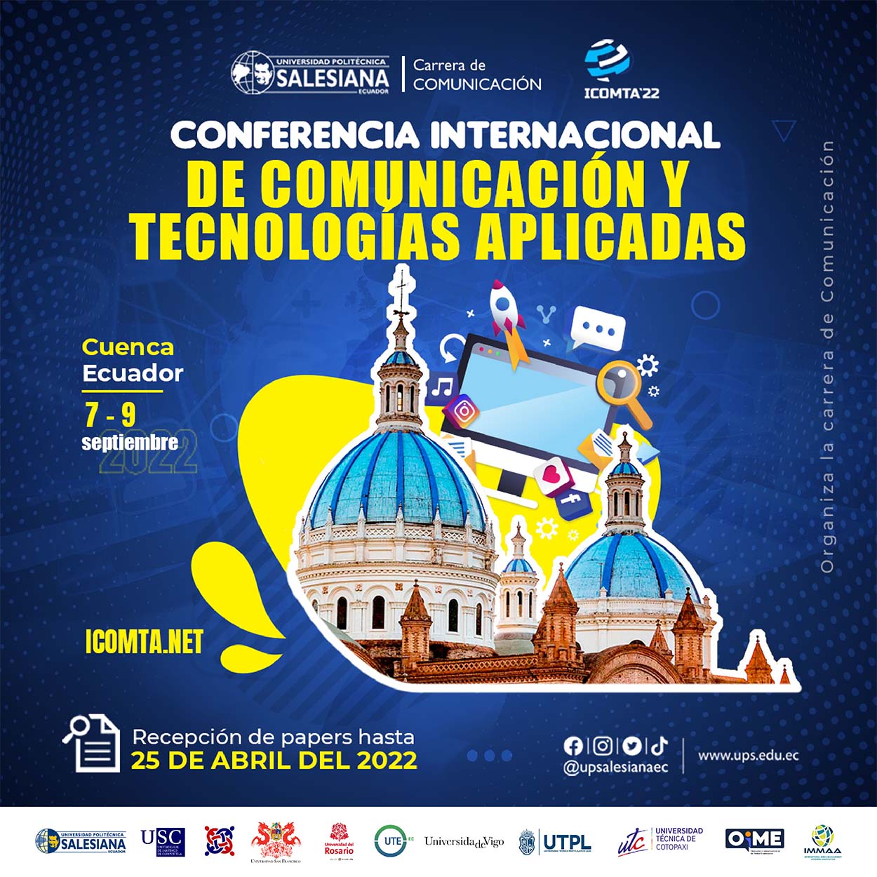 Afiche promocional de la Conferencia Internacional de Comunicación y Tecnologías Aplicadas 2022
