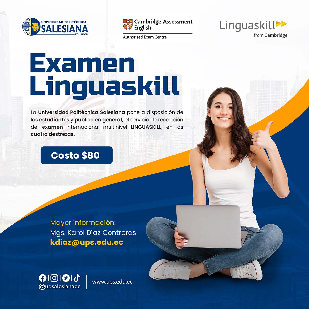 Afiche promocional del Examen Internacional Multinivel Linguaskill