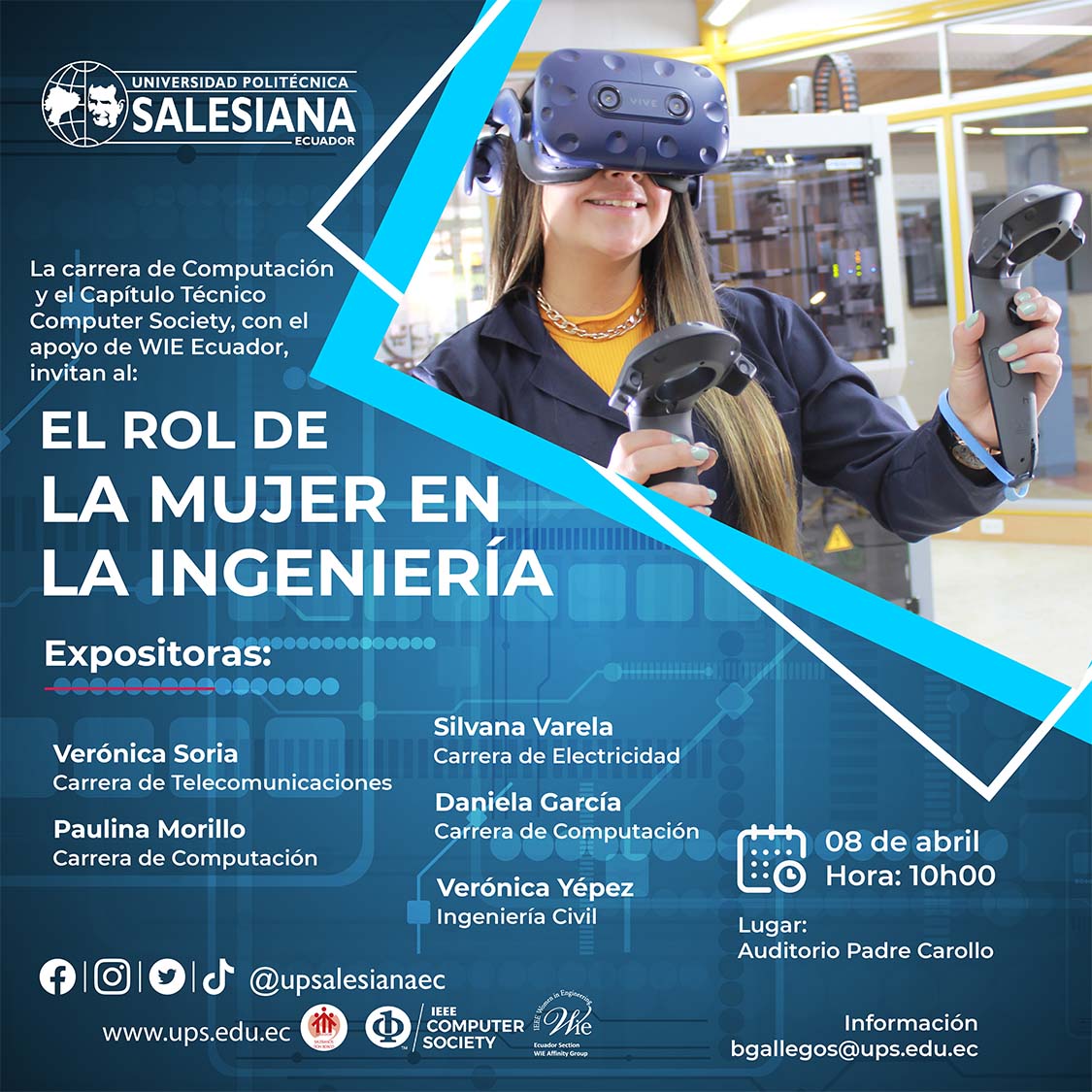 Afiche del Conversatorio: El roll de la mujer en la ingeniería