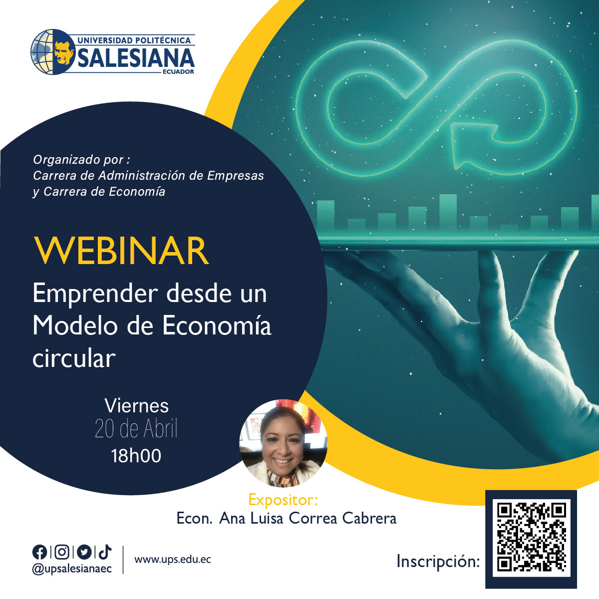 Afiche webinar emprender desde modelo de economía circular