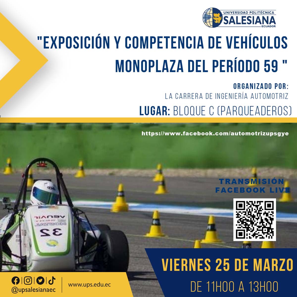 Afiche promocional de la exposición y competencia de vehículos monoplaza del Período 59