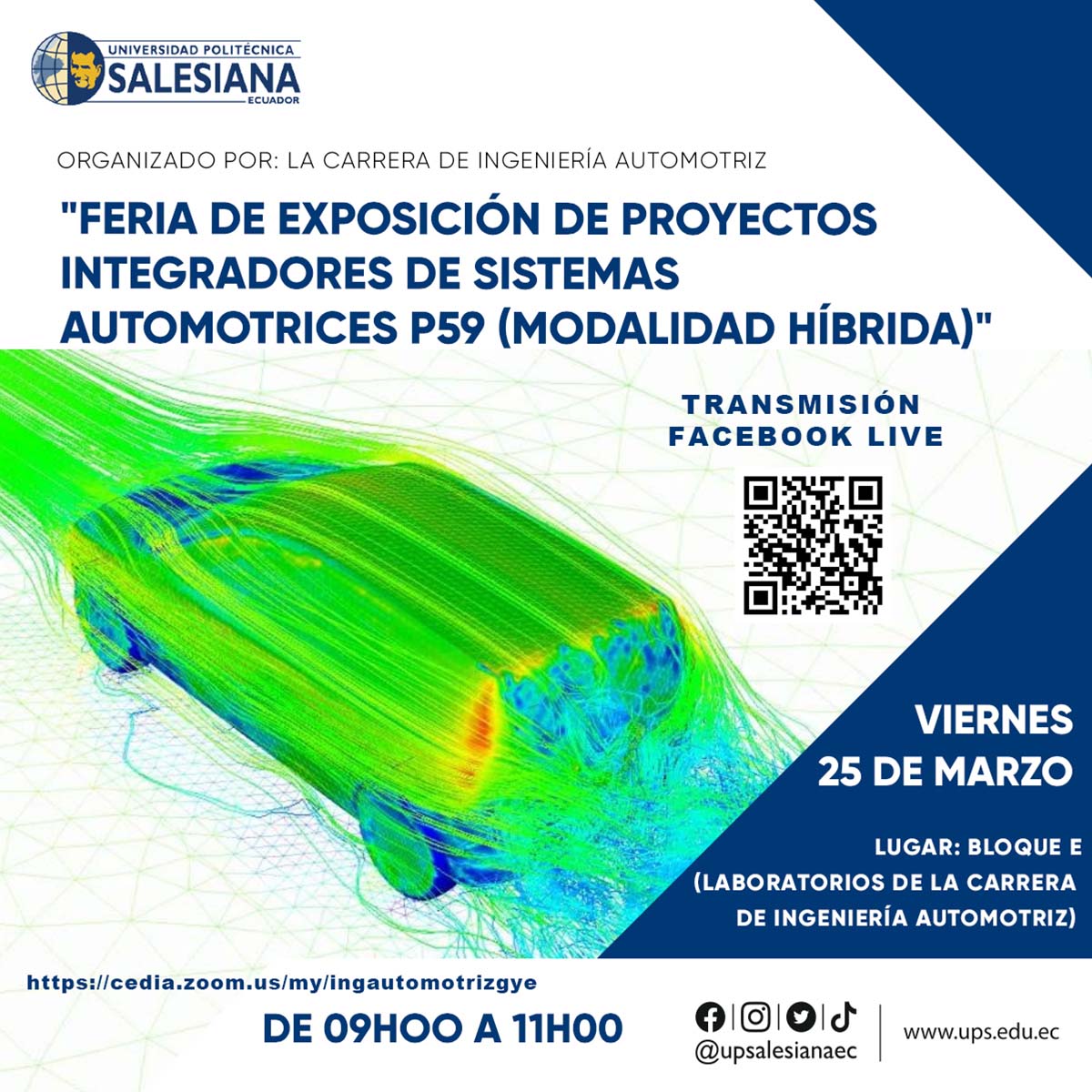 Afiche de la Feria de Exposición de Proyectos Integradores de Sistemas Automotrices P59