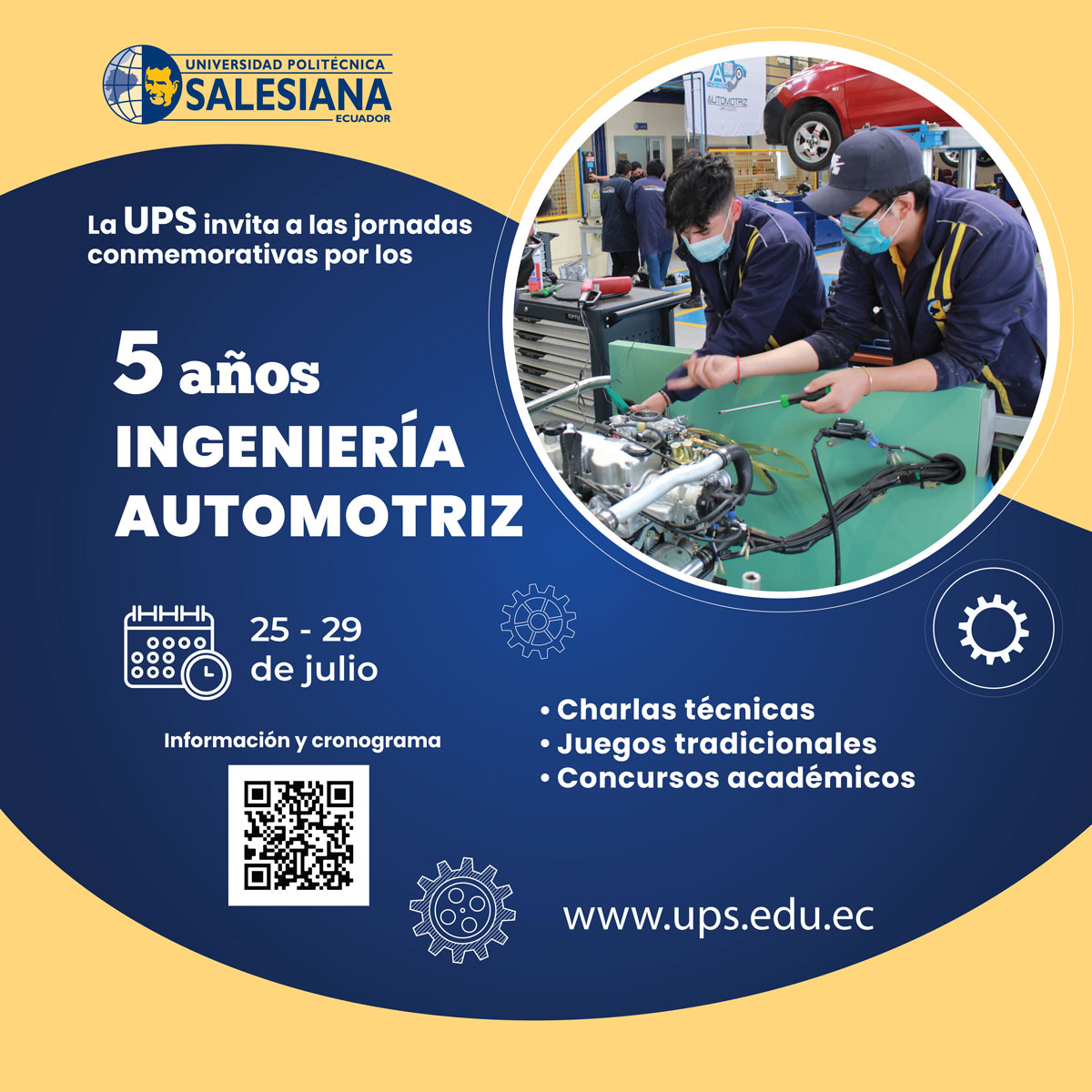 Afiche 5 años de la carrera de Ingeniería automotriz