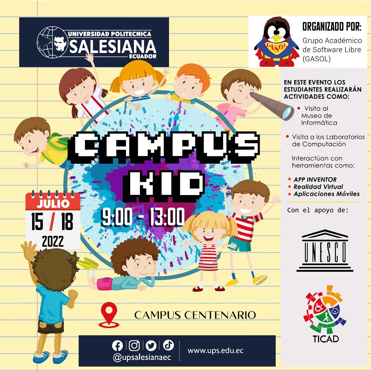 Afiche del evento Campus Kid