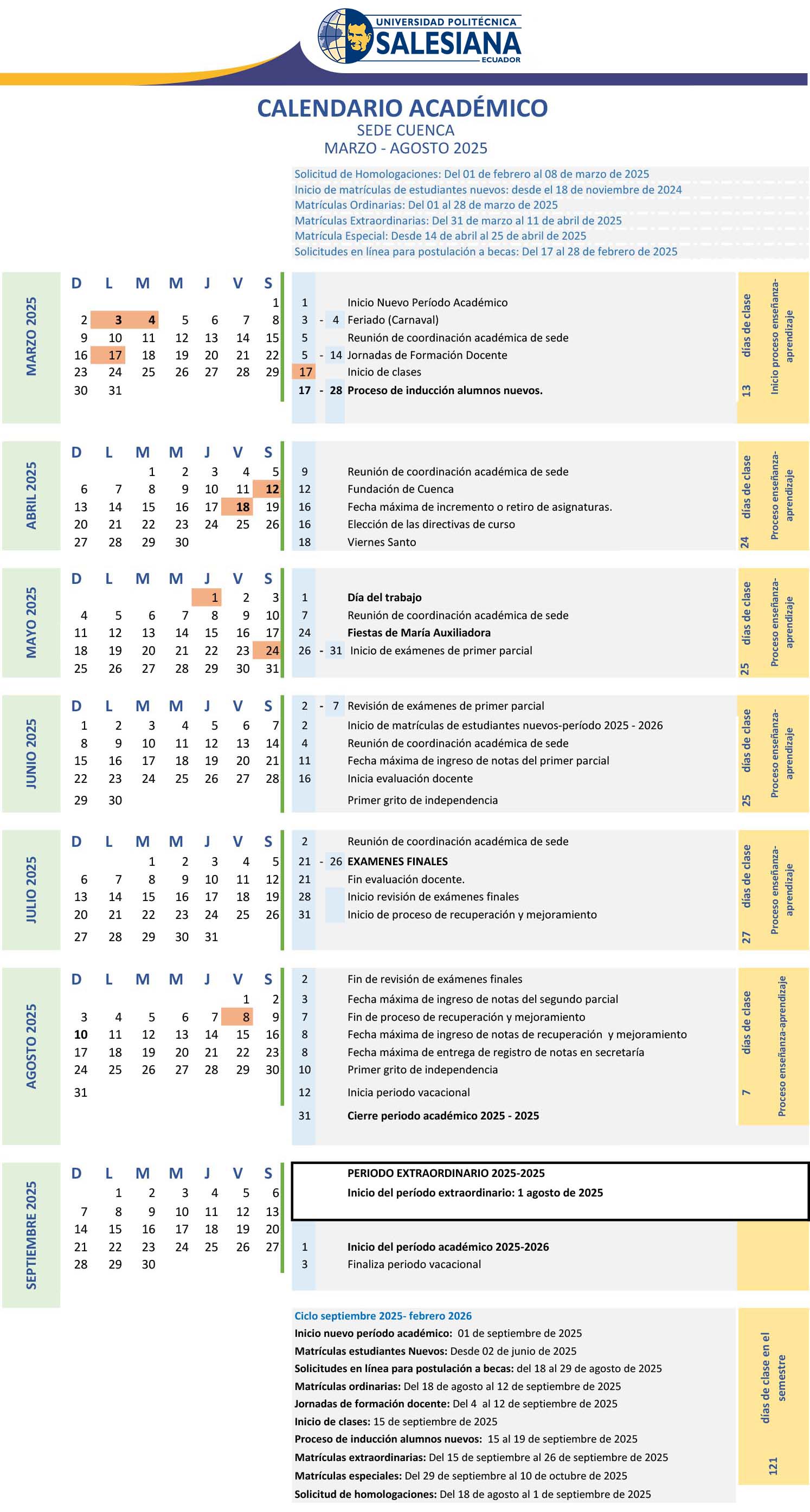 Calendario Académico Sede Cuenca