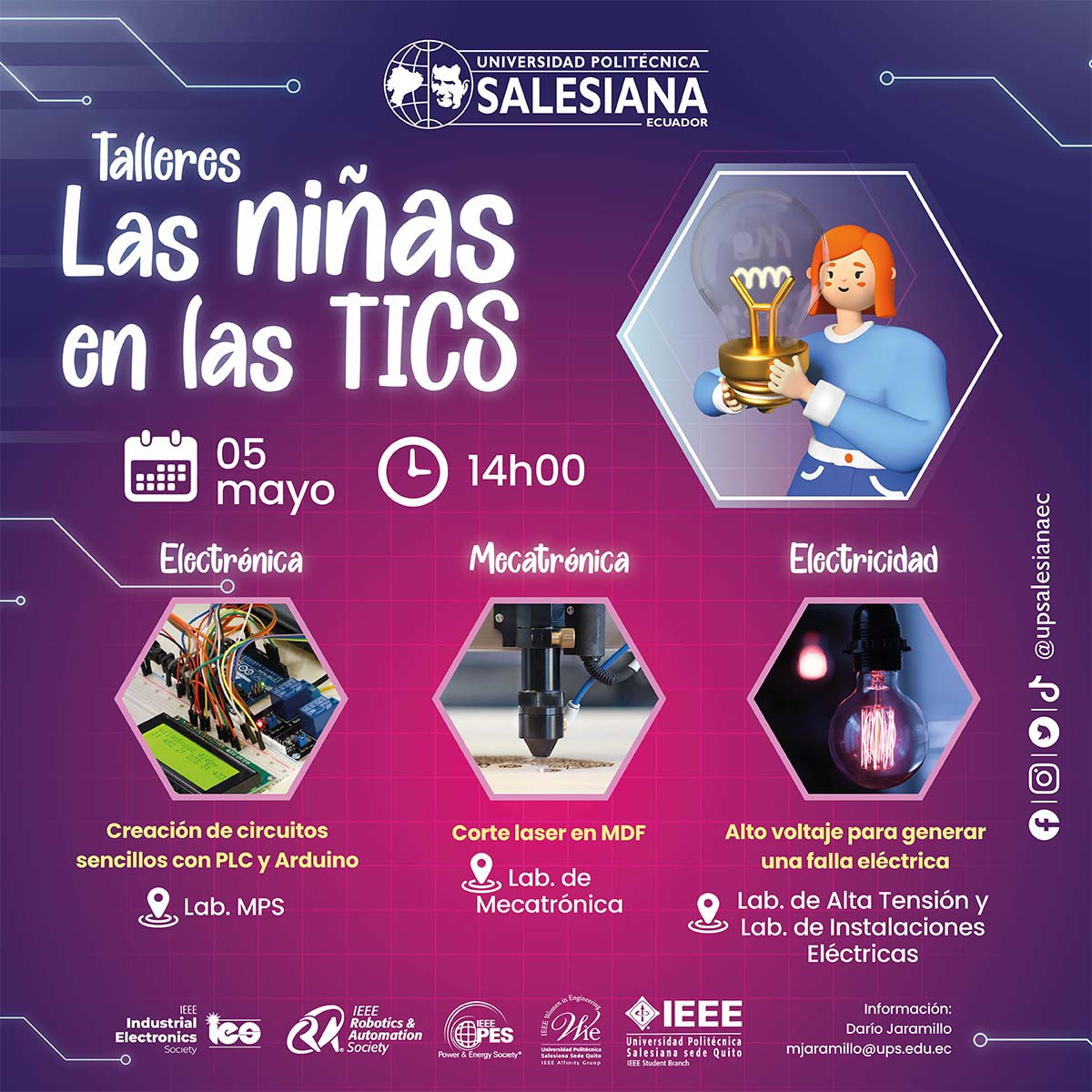 Afiche de los Talleres: Las niñas en las TICS