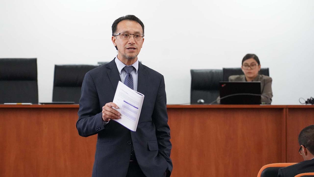 Fernando Pesántez durante su intervención