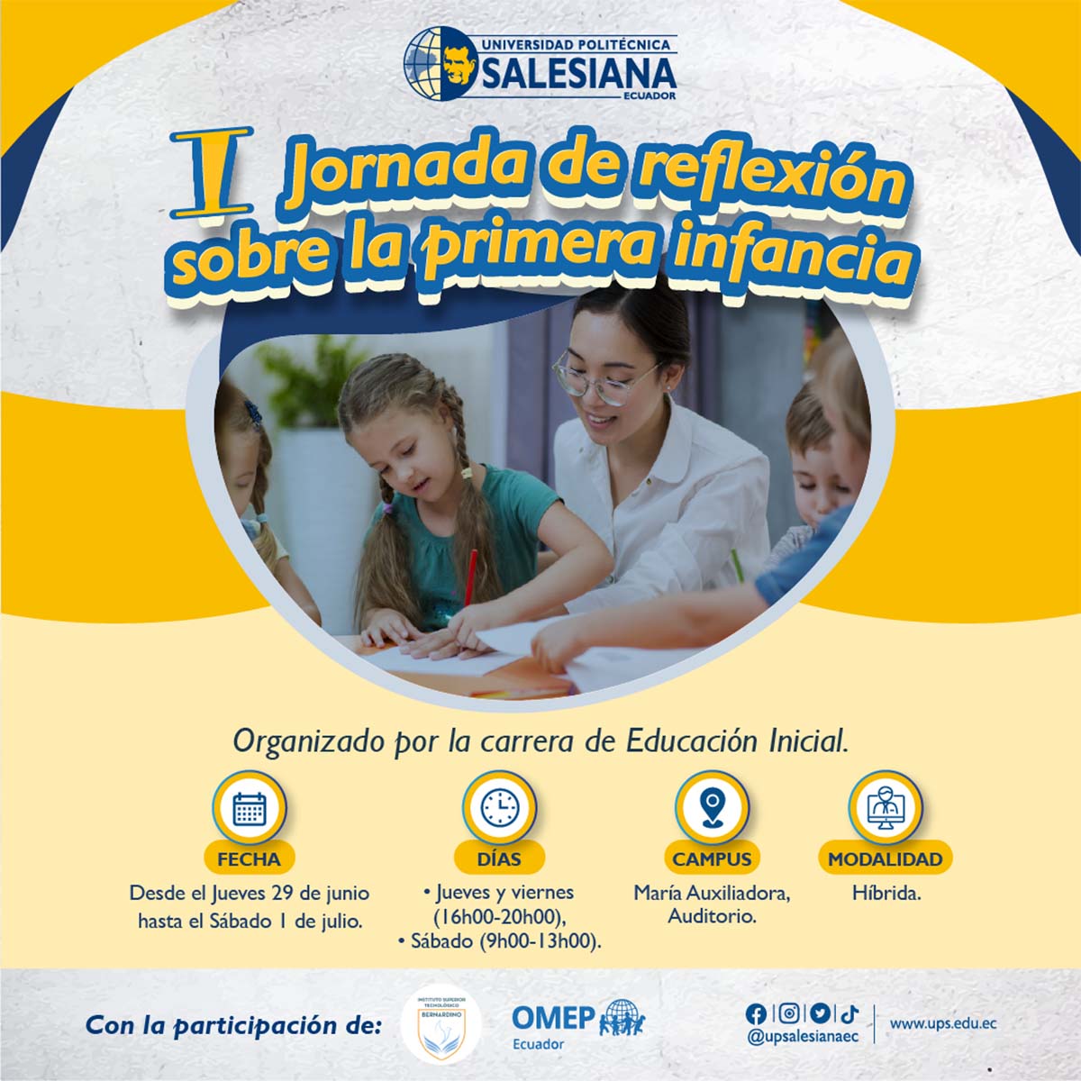 Afiche promocional de la I Jornada de Reflexión sobre la Primera Infancia