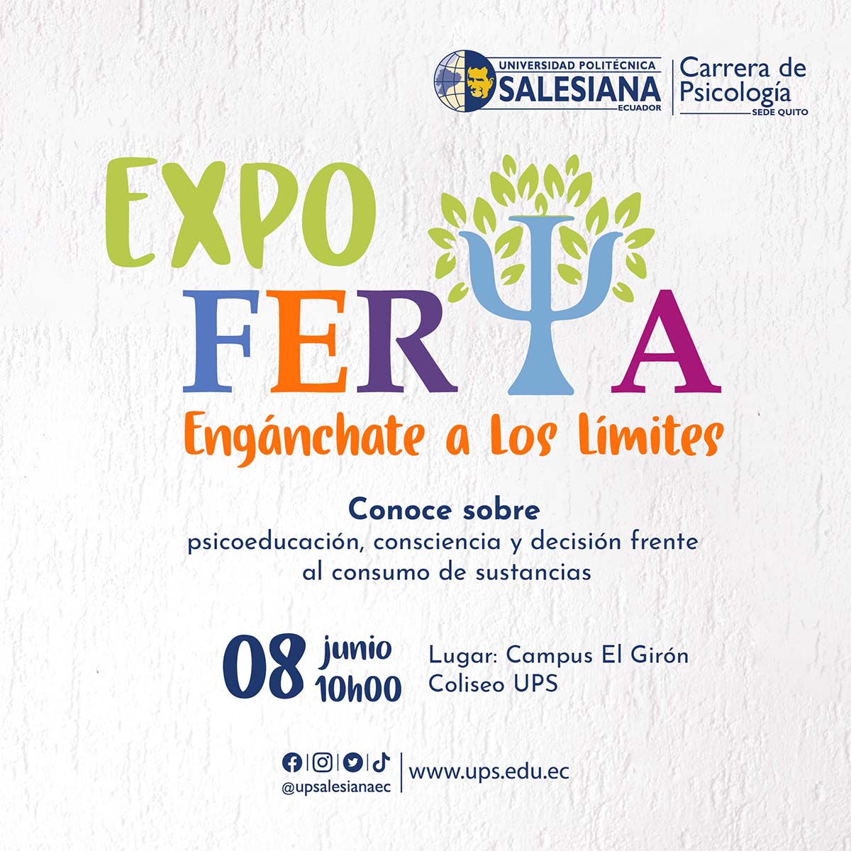 Afiche promocional de la Expo feria: Engánchate a los límites