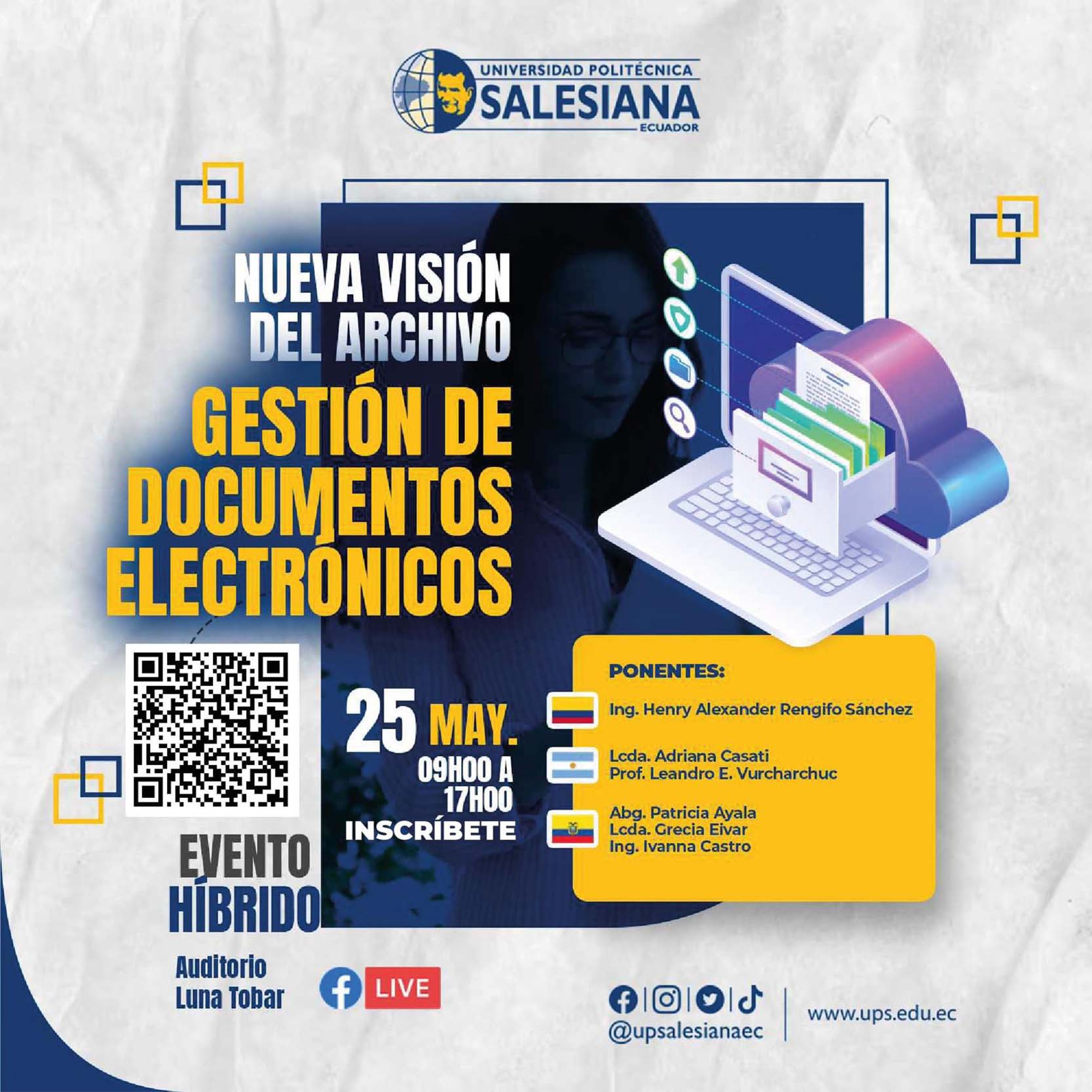 Afiche promocional de la Nueva Visión del Archivo: Gestión de Documentos Electrónicos