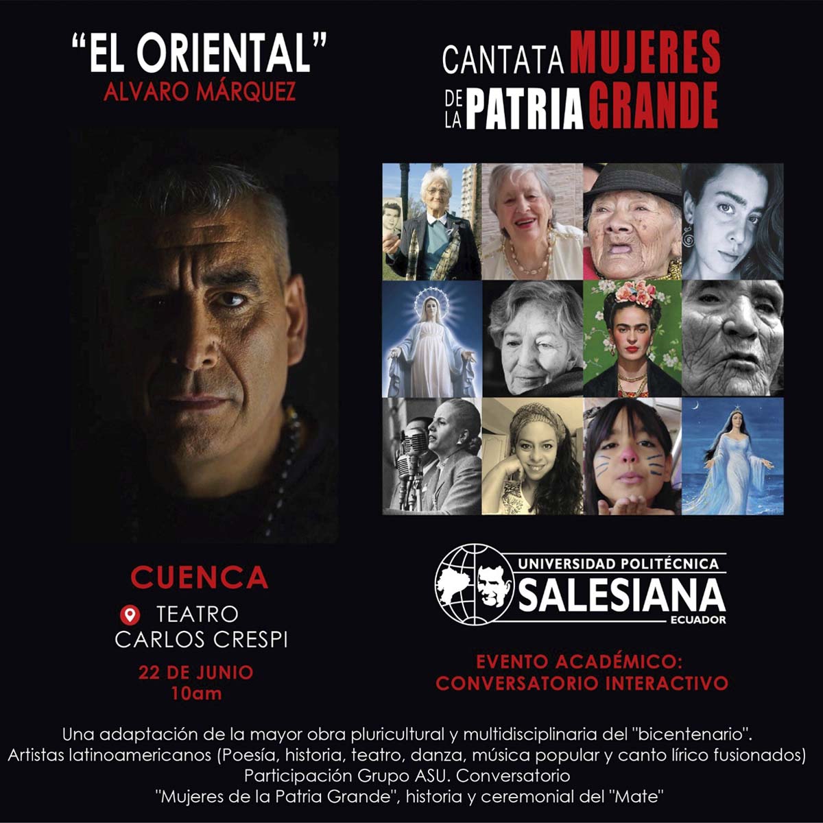 Afiche promocional de la Cantata: Mujeres de la Patria Grande