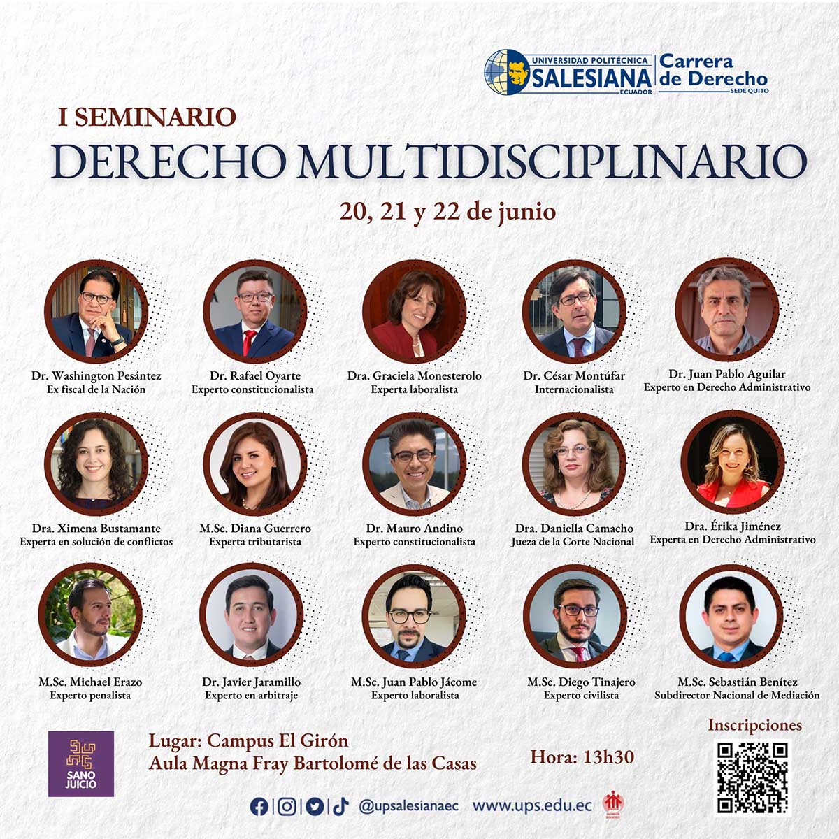Afiche promocional del I Seminario de Derecho Multidisciplinario