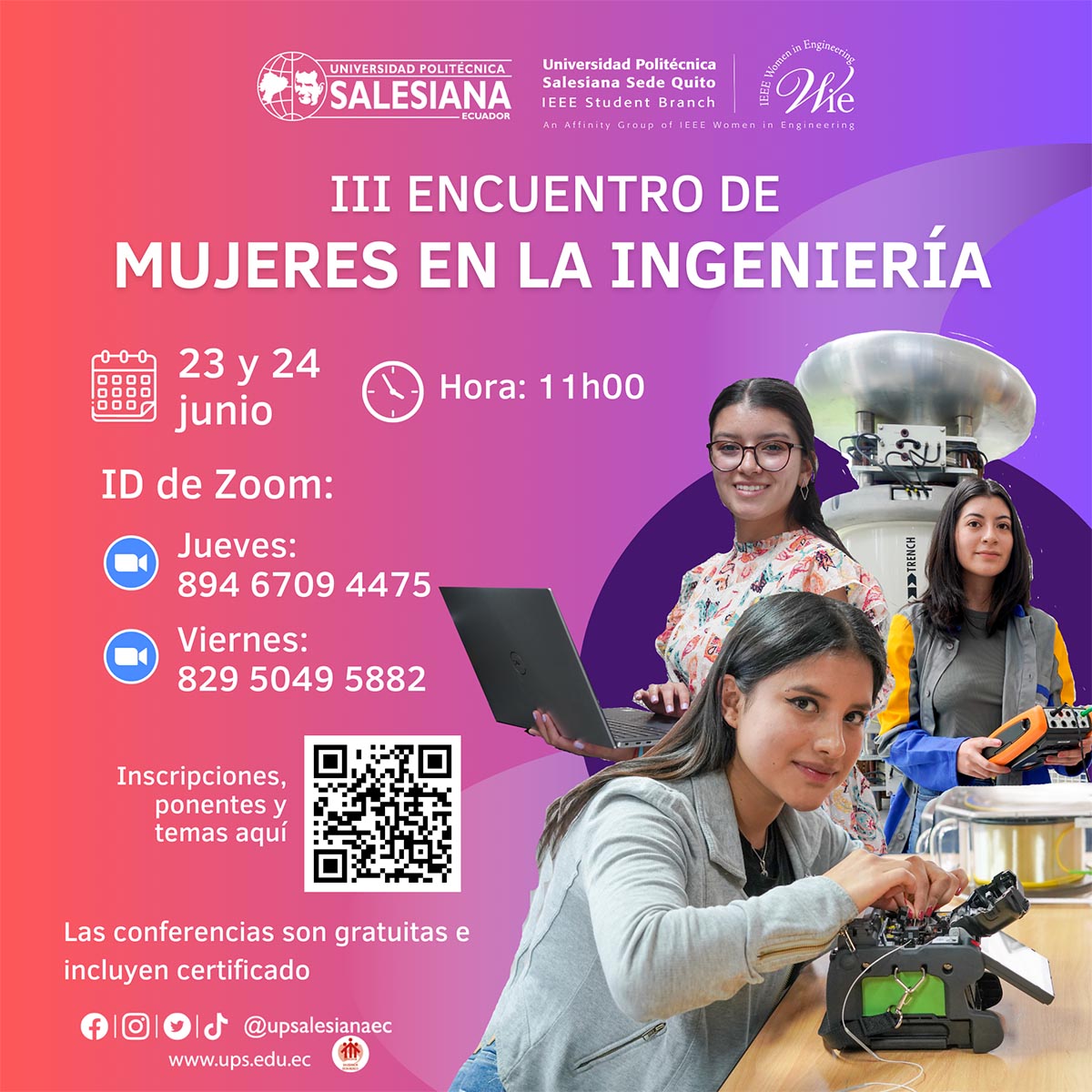 Afiche del III Encuentro de Mujeres en la Ingeniería