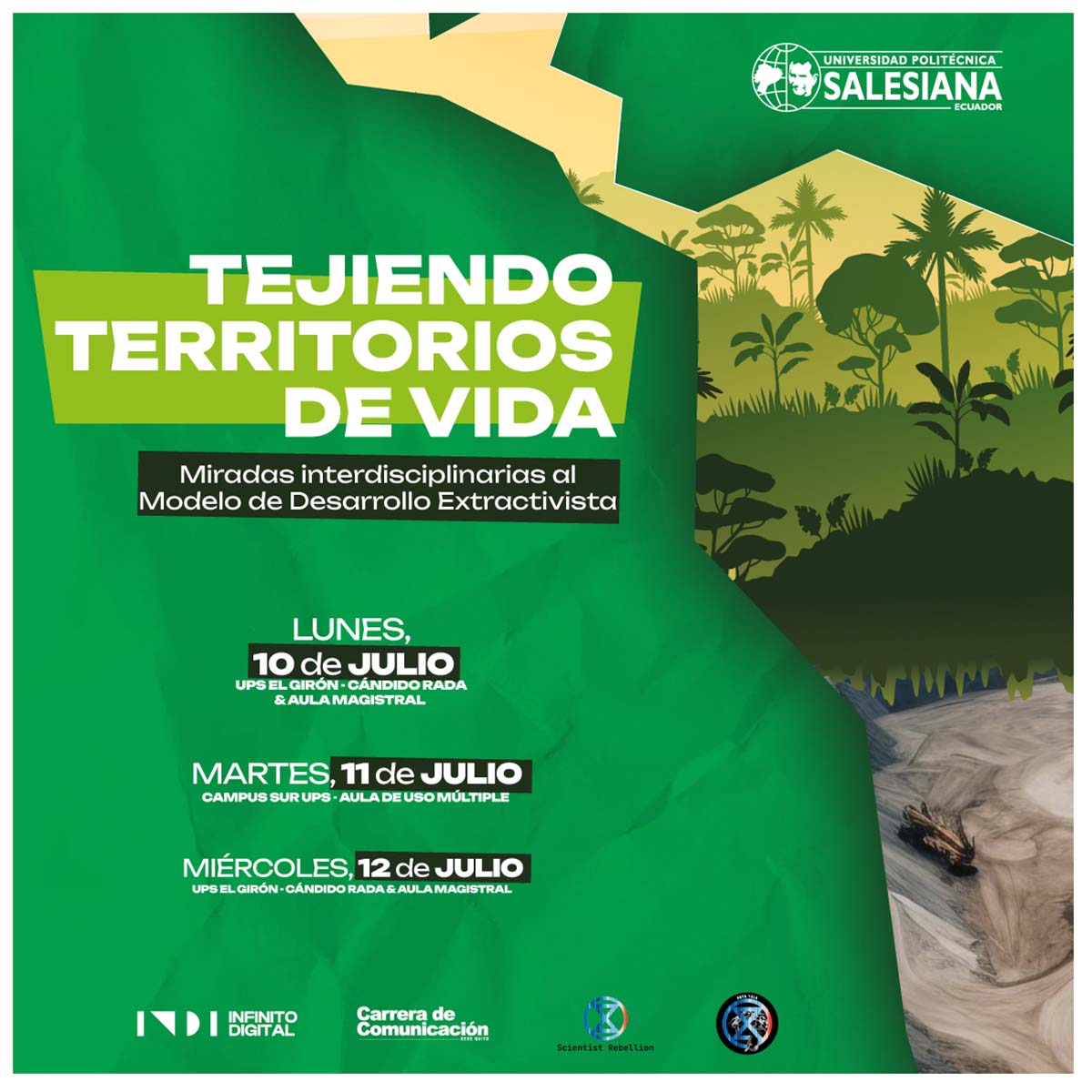 Afiche Tejiendo territorios de vida: miradas interdisciplinarias al modelo de desarrollo extractivista