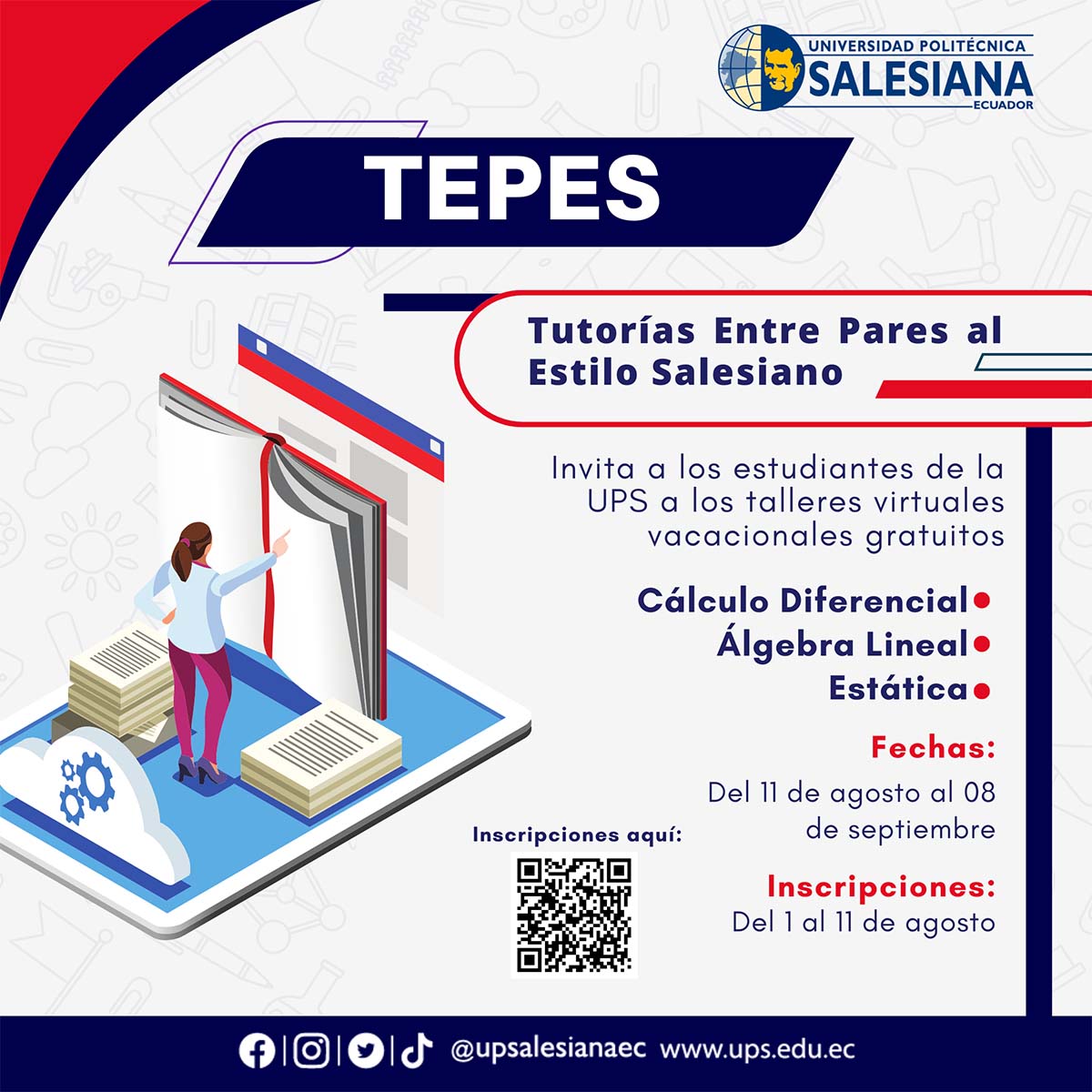 Afiche promocional de las tutorías entre pares al estilo salesiano - sede Quito