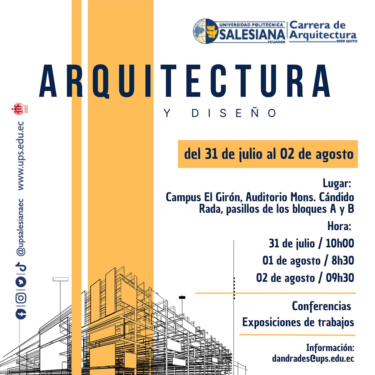 Afiche promocional del evento: Arquitectura y Diseño