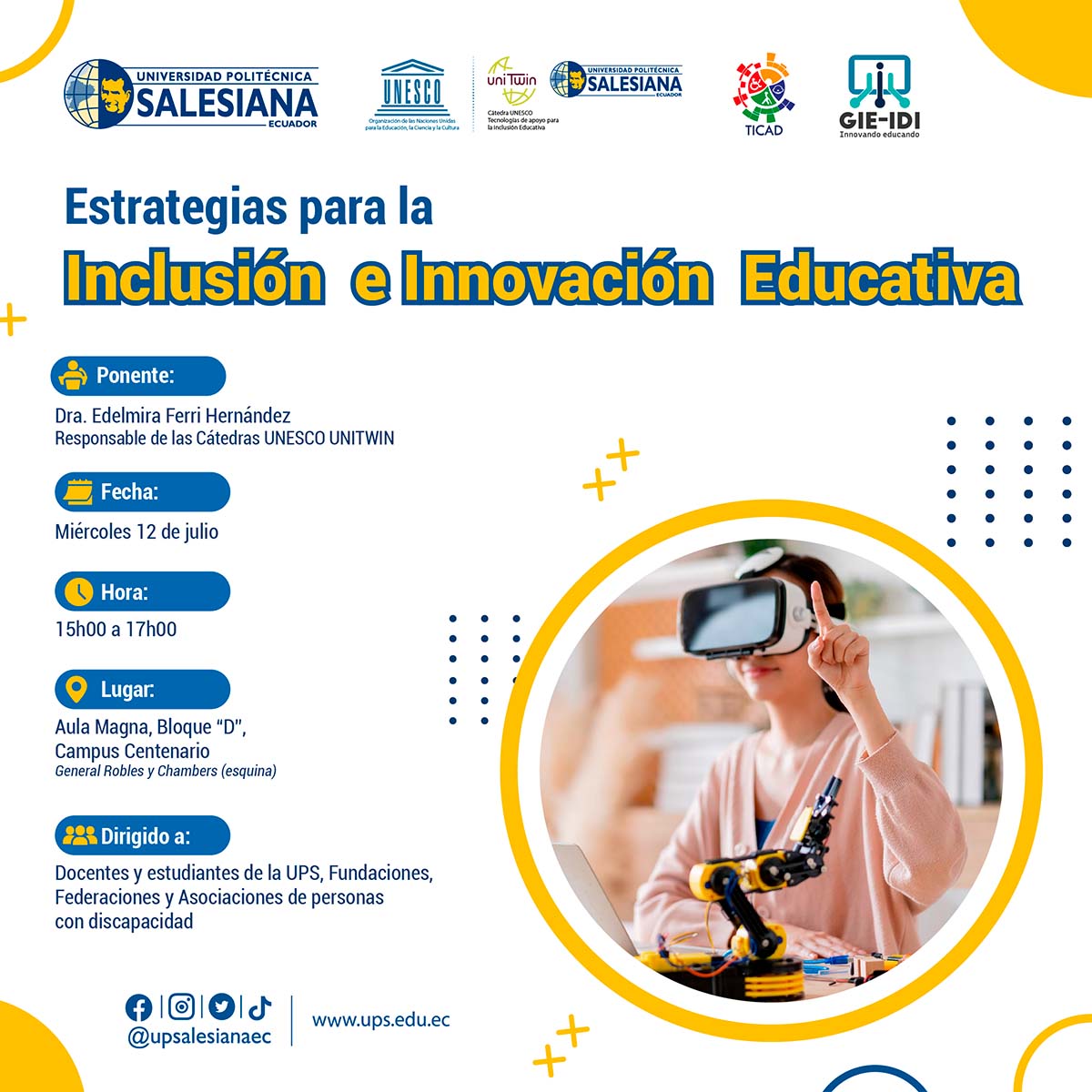 Afiche estrategias para la inclusión e innovación educativa