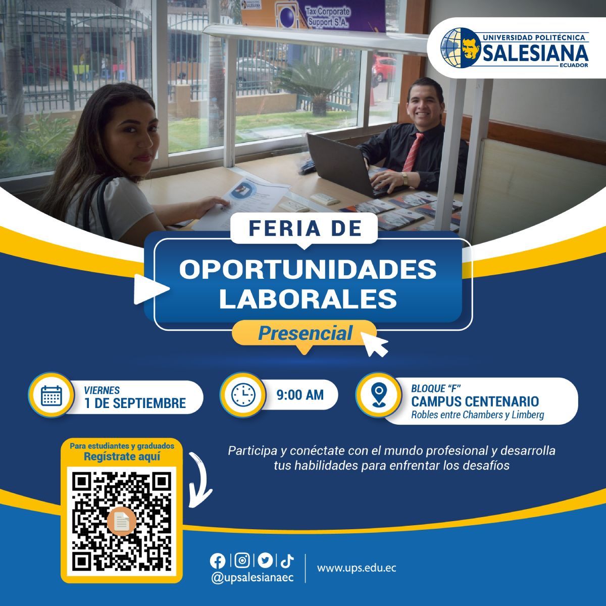 Afiche promocional de la Feria de Oportunidades Laborales 2023