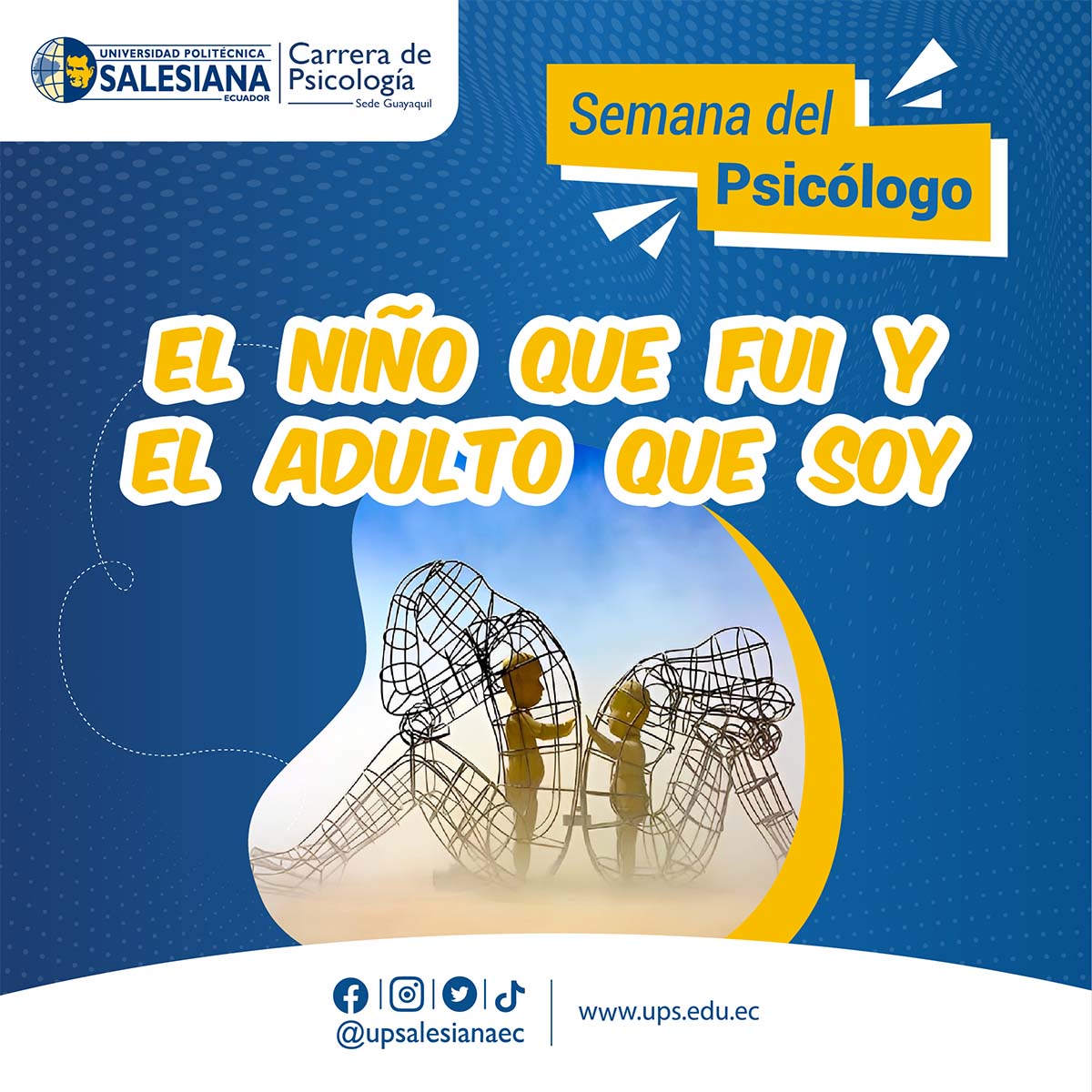 Afiche promocional de la Semana del Psicólogo: El niño que fui y el adulto que soy