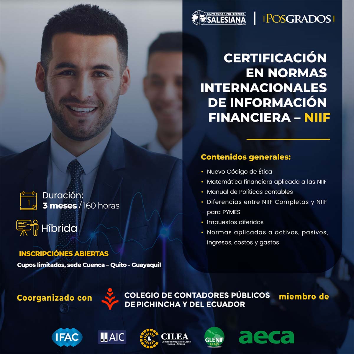Afiche promocional de la Certificación en Normas Internacionales de Información Financiera - NIIF