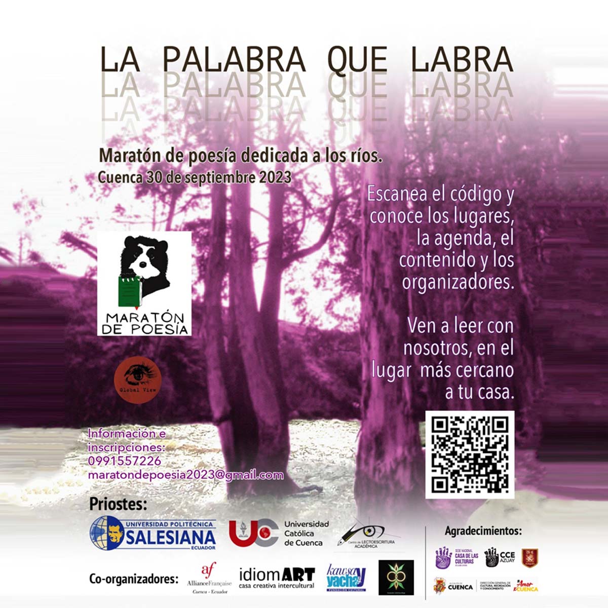 Afiche promocional de “La palabra que labra” - Maratón de poesía dedicada a los ríos