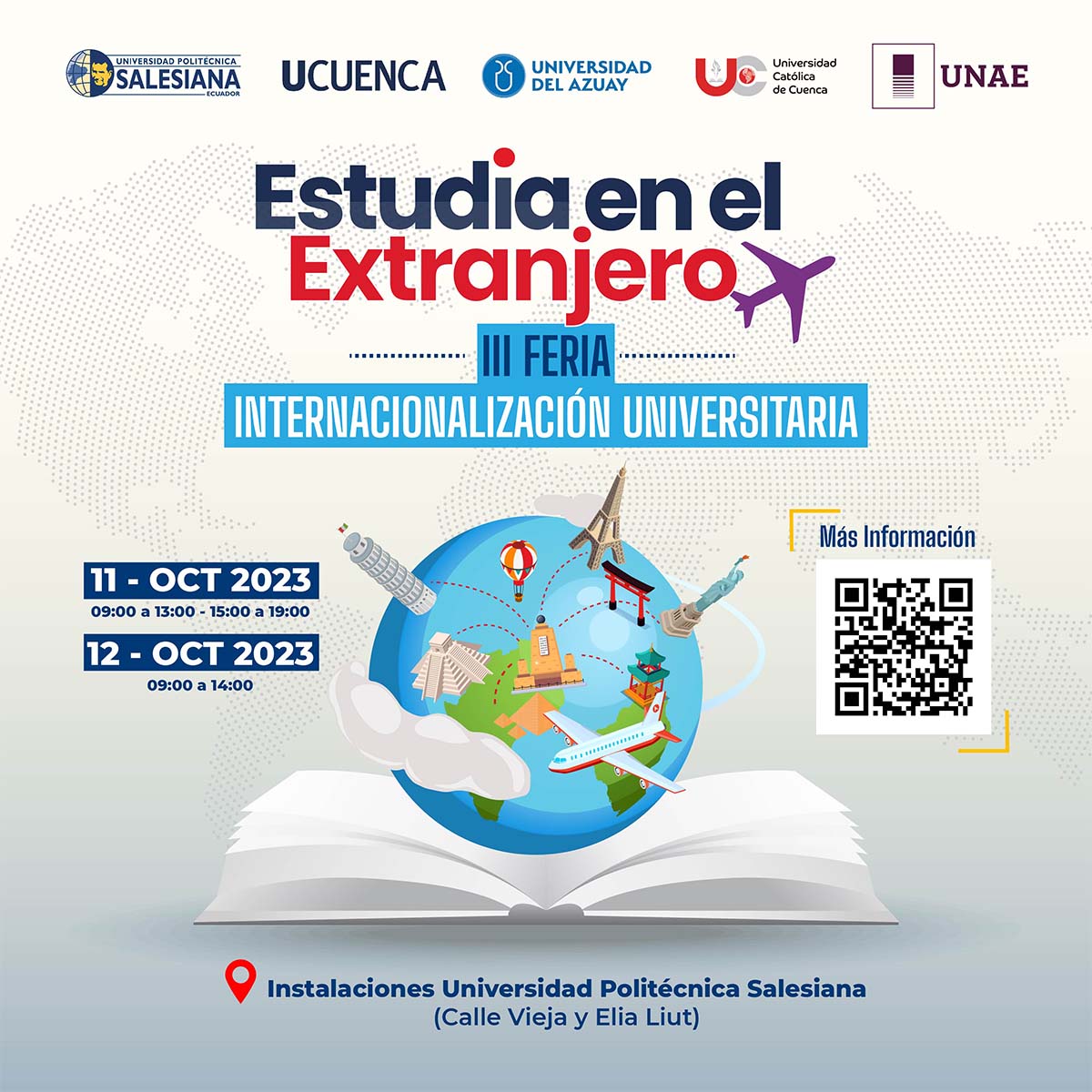 Afiche promocional de la III Feria Internacionalización Universitaria 2023