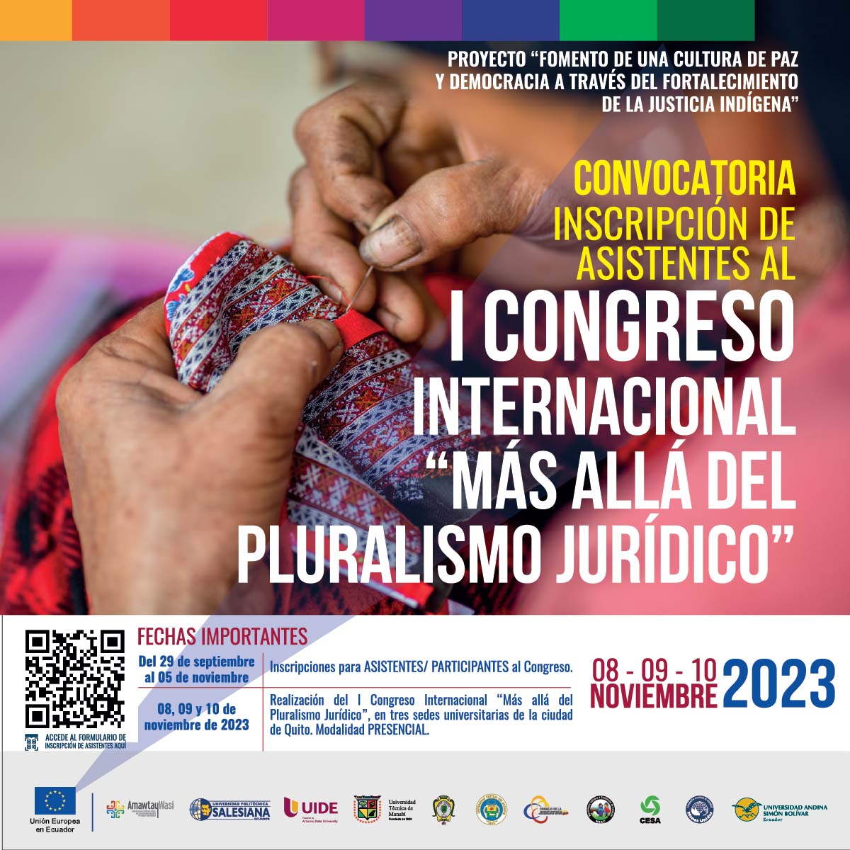 Afiche promocional del I Congreso Internacional: Más allá del Pluralismo Jurídico