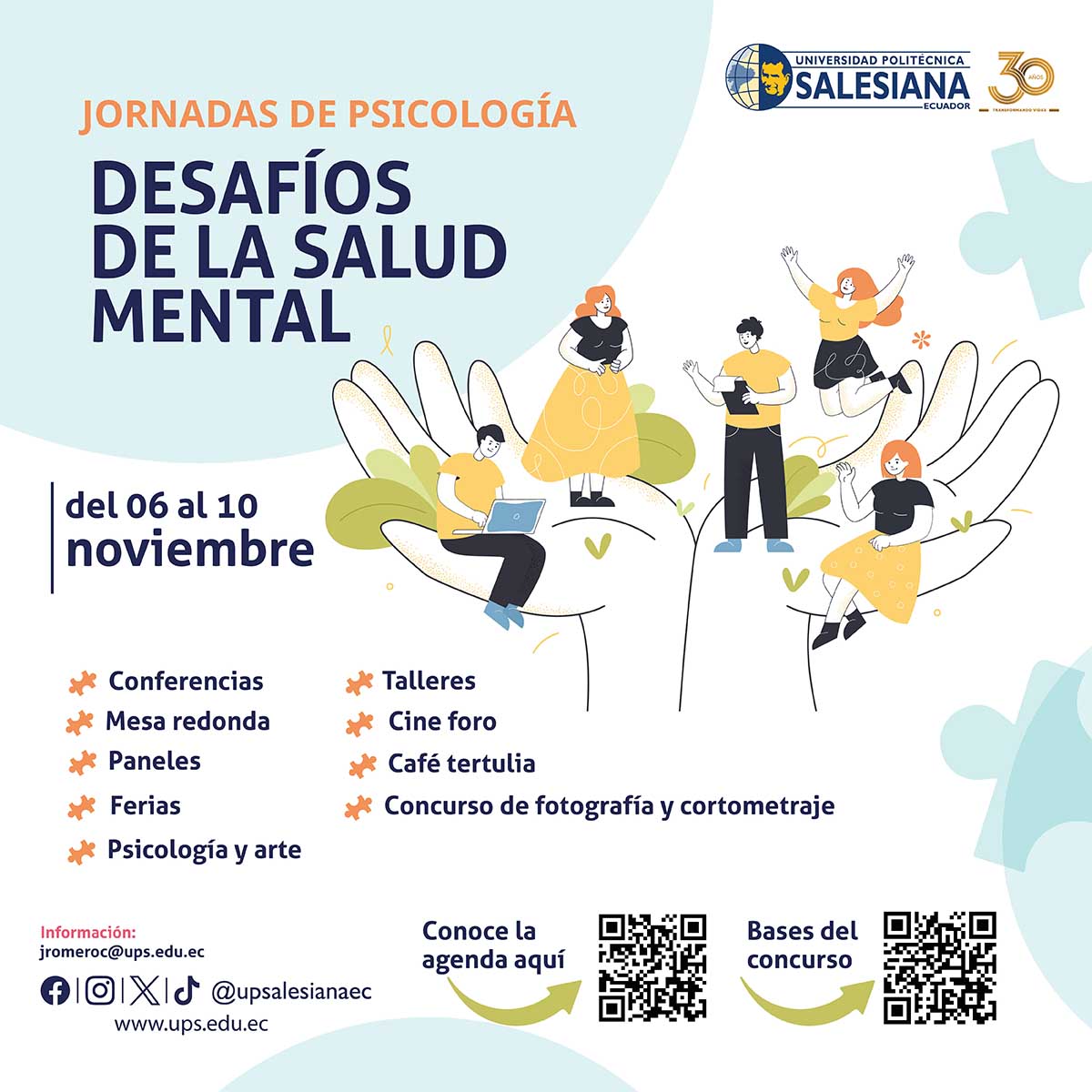 Afiche promocional de las Jornadas de Psicología: Desafíos de la salud mental