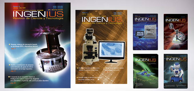 Portadas de las últimas seis ediciones de la Revista INGENIUS