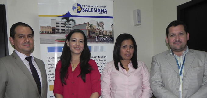 de izq. Ab. Francisco Lituma; Msc. Katiuska Flores; Ing. Alexandre Arce e Ing. Francisco Lituma