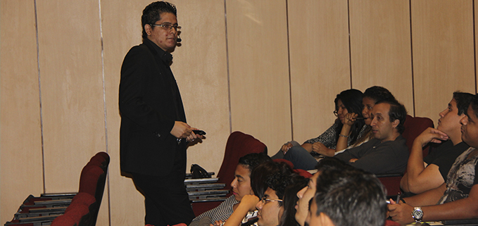Alexis Lozano during his talk
