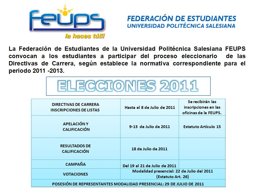 GUAYAQUIL: Convocatoria a elecciones para representantes estudiantiles