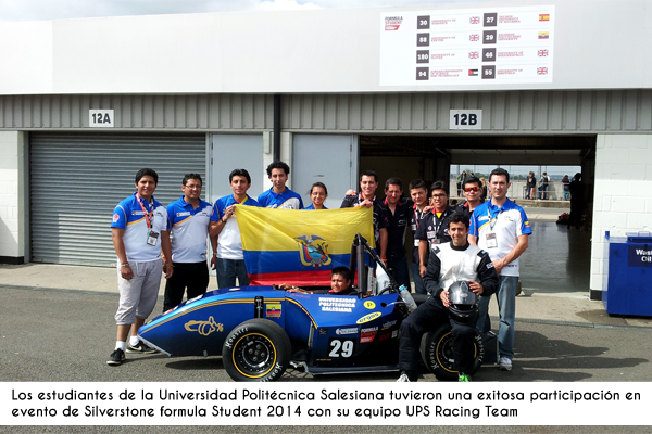 CUENCA: Estudiantes de la UPS participaron en formula student 2014 en Silverstone