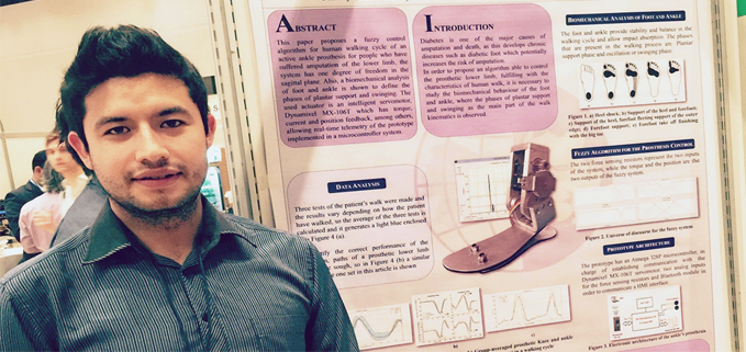 Luis Calle presenting a poster in the 37th Anual International Conference of the IEEE Engineering in Medicine and Biology Society
