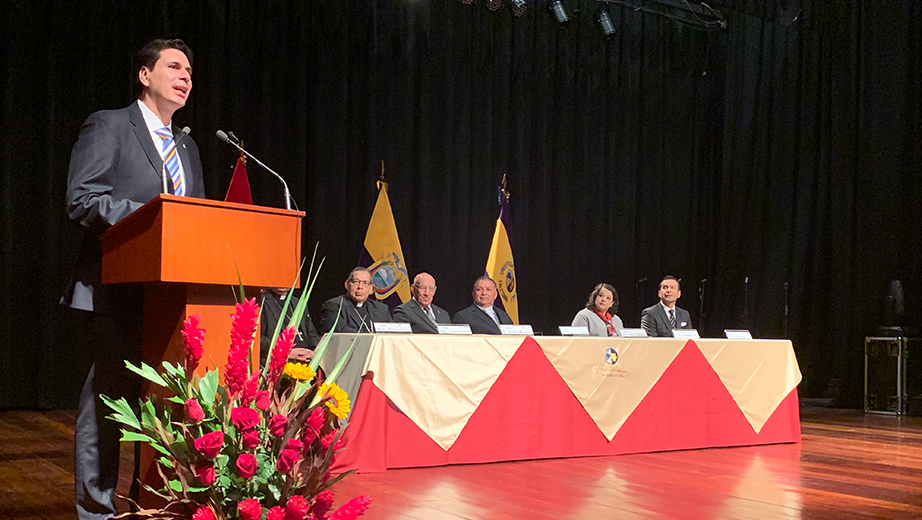 Ing. Pedro Palacios, Alcalde de la ciudad de Cuenca durante su intervención