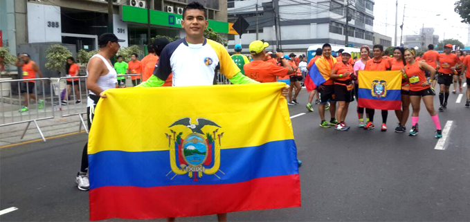Nelson Pesantez representando a la UPS en Maratón Movistar 42 km.