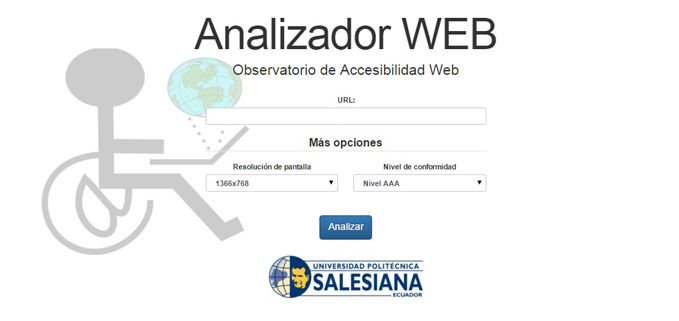 Acceso al analizador web de la UPS en la página web del CONADIS