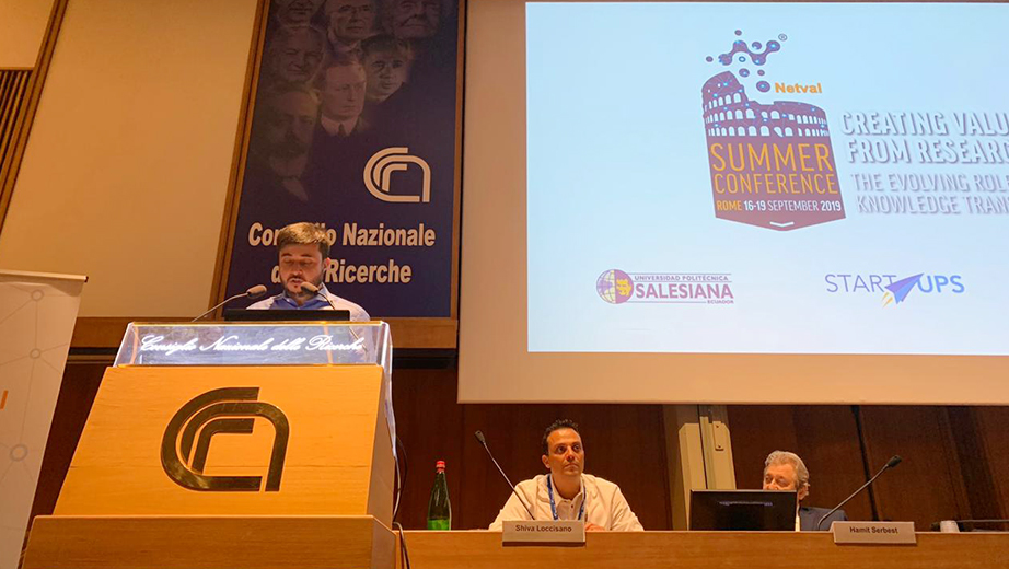 Juan Pablo Salgado during his presentation