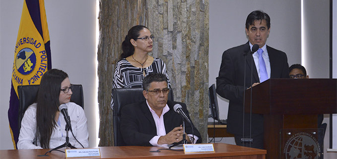 Econ. Andrés Bayolo, vicerrector de sede, destacando el trabajo realizado por estudiantes y docentes