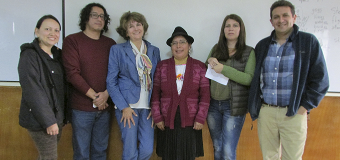 Desde la izquierda Diana Ávila, Daniel Llanos, Ana María Álvarez, Aurora Iza, María Sol Villagómez y Sebastián Granda