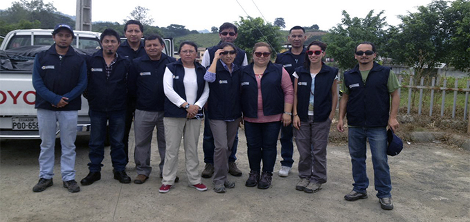 Docentes de las carreras del Psicología e Ingeniería Civil durante su paso por el Chone.