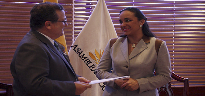 Vicerrector de la UPS - Sede Quito, José Juncosa y Gabriela Rivadeneira, Presidenta