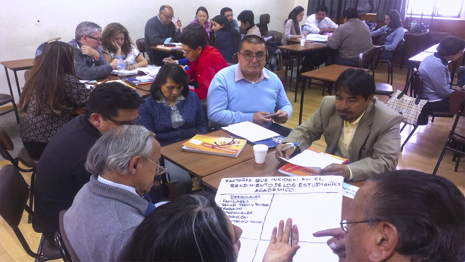 Profesores de la sede Quito durante las actividades presenciales del curso