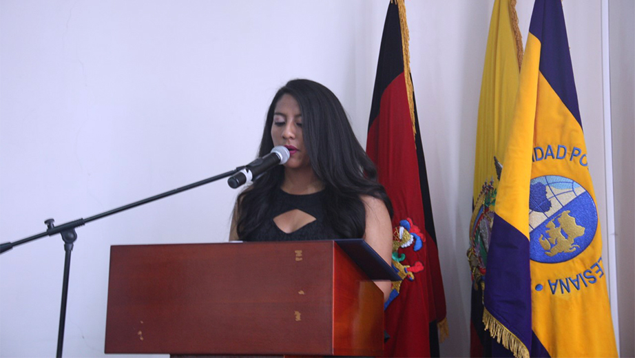 Marjorie Paillacho, estudiante de la carrera de Ingeniería Electrónica
